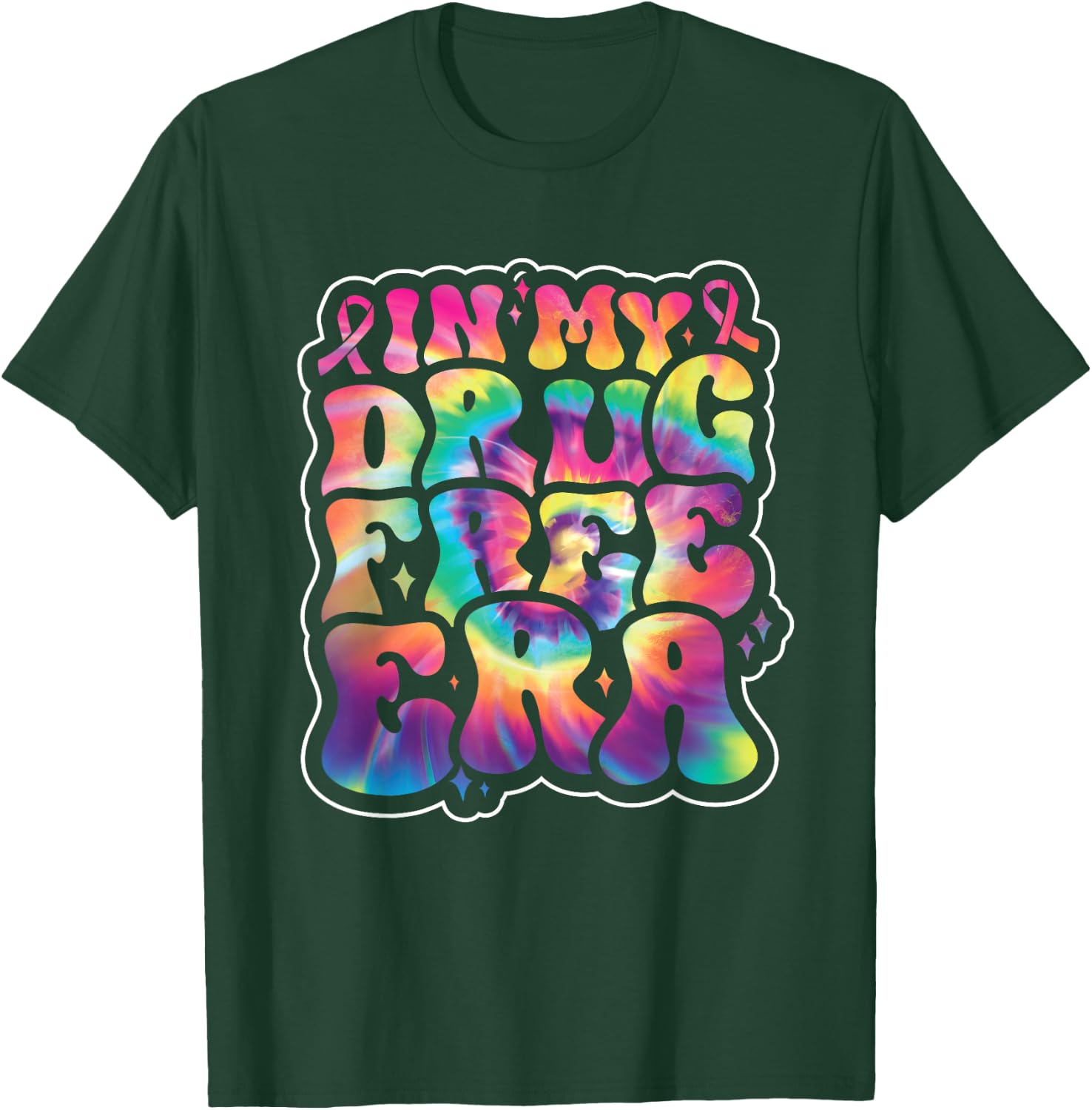 In My Drug Free Era Red Ribbon Week Awareness Tie Dye Groovy T-Shirt - T-Shirt | Forest