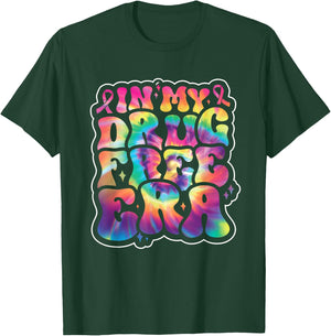 In My Drug Free Era Red Ribbon Week Awareness Tie Dye Groovy T-Shirt - T-Shirt | Forest
