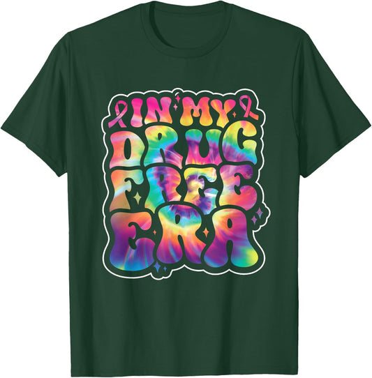 In My Drug Free Era Red Ribbon Week Awareness Tie Dye Groovy T-Shirt - T-Shirt | Forest