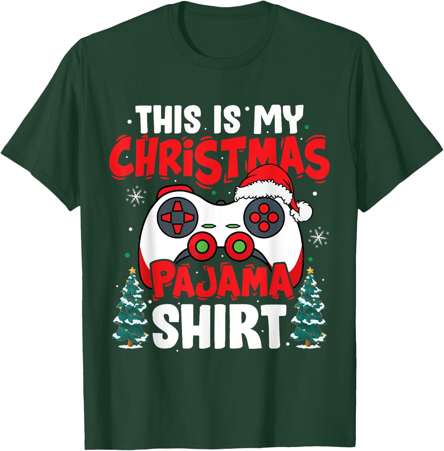 This is My Christmas Pajama Video Game Gamer Boys Teens T-Shirt - T-Shirt | Forest