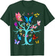Butterfly Lovers Butterflies Circle Around The Tree Design T-Shirt - T-Shirt | Forest