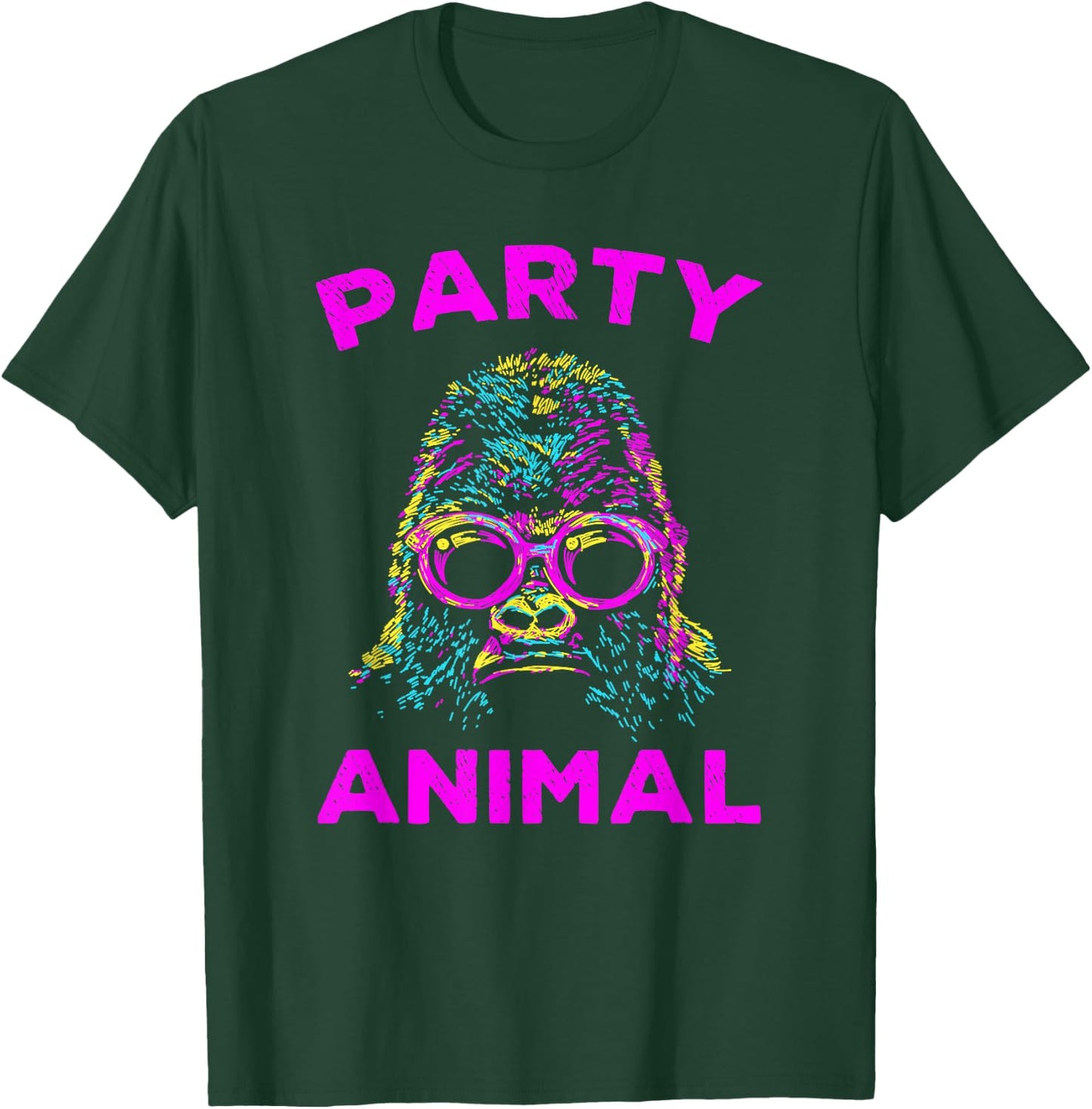 Cute Gorilla Party Animal Lover Colorful Monkey T-Shirt - T-Shirt | Forest