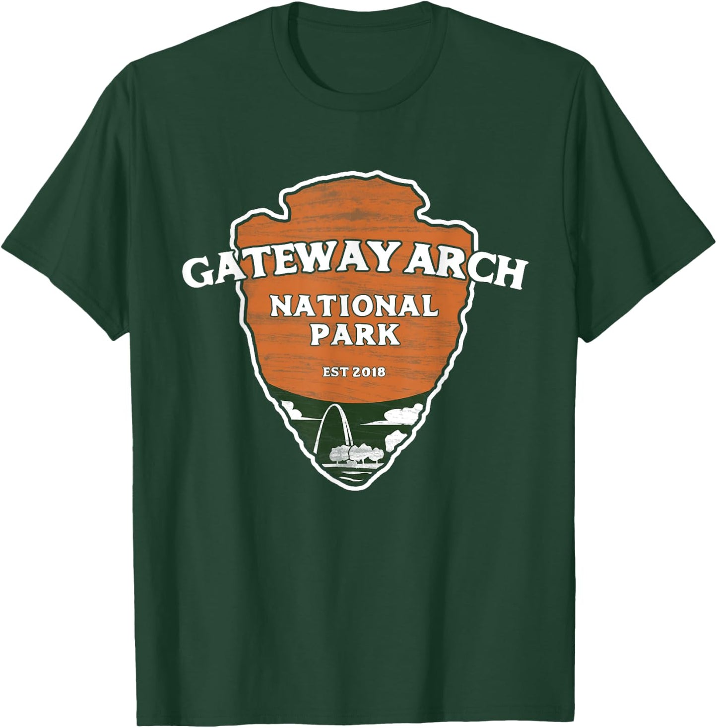 Gateway Arch National Park Classic Style Arrowhead Sign T-Shirt - T-Shirt | Forest