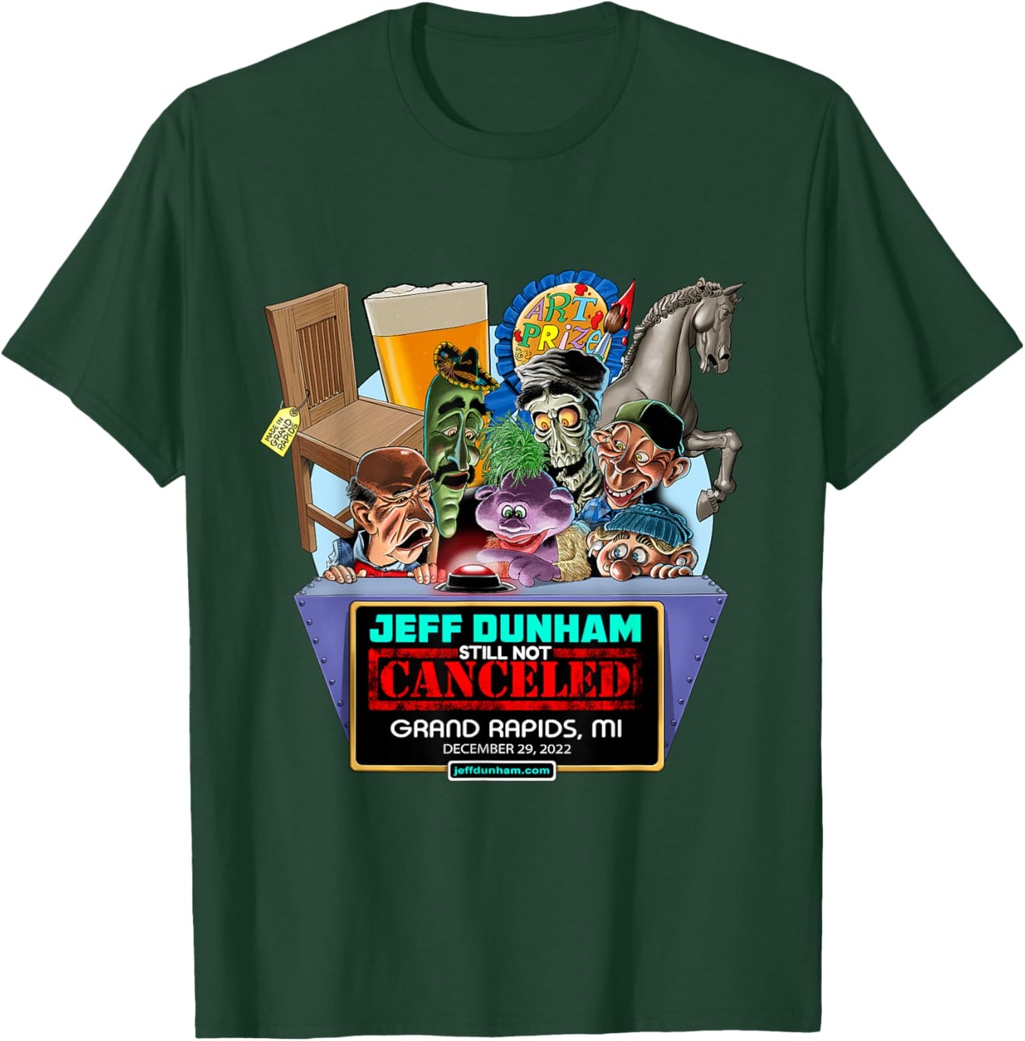 Jeff Dunham Grand Rapids, MI (2022) T-Shirt - T-Shirt | Forest