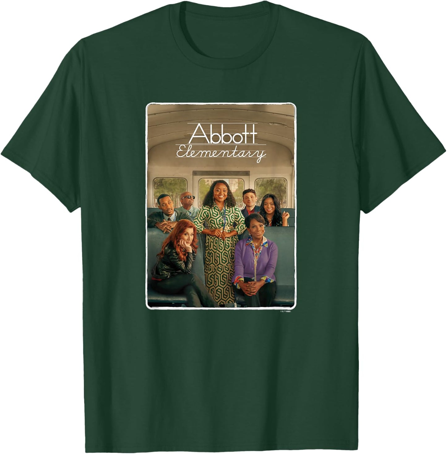 Abbott Elementary Teachers On The Bus Portrait & Logo T-Shirt - T-Shirt | Forest