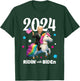 Ridin with Biden 2024 Joe Biden Riding Rainbow Unicorn T-Shirt - T-Shirt | Forest