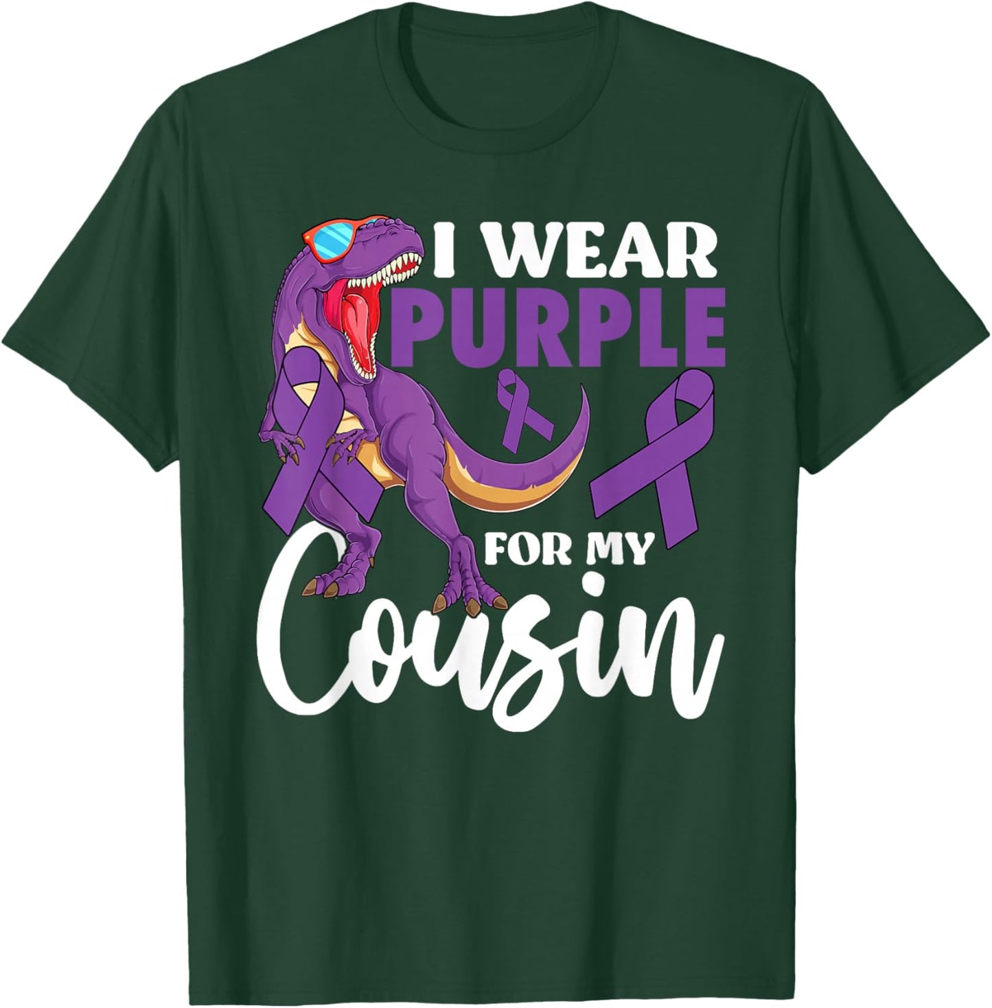 I Wear Purple For My Cousin Epilepsy Awareness Boho Rainbow T-Shirt - T-Shirt | Forest