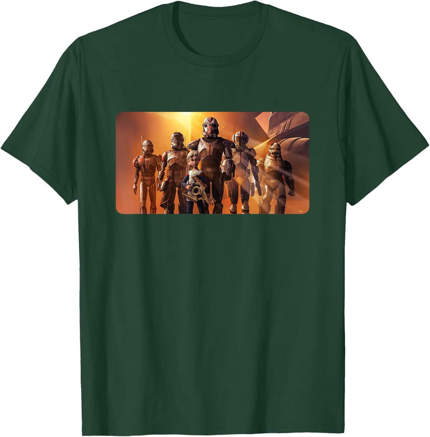 Star Wars The Bad Batch Clone Force 99 Team Sunset Lighting T-Shirt - T-Shirt | Forest