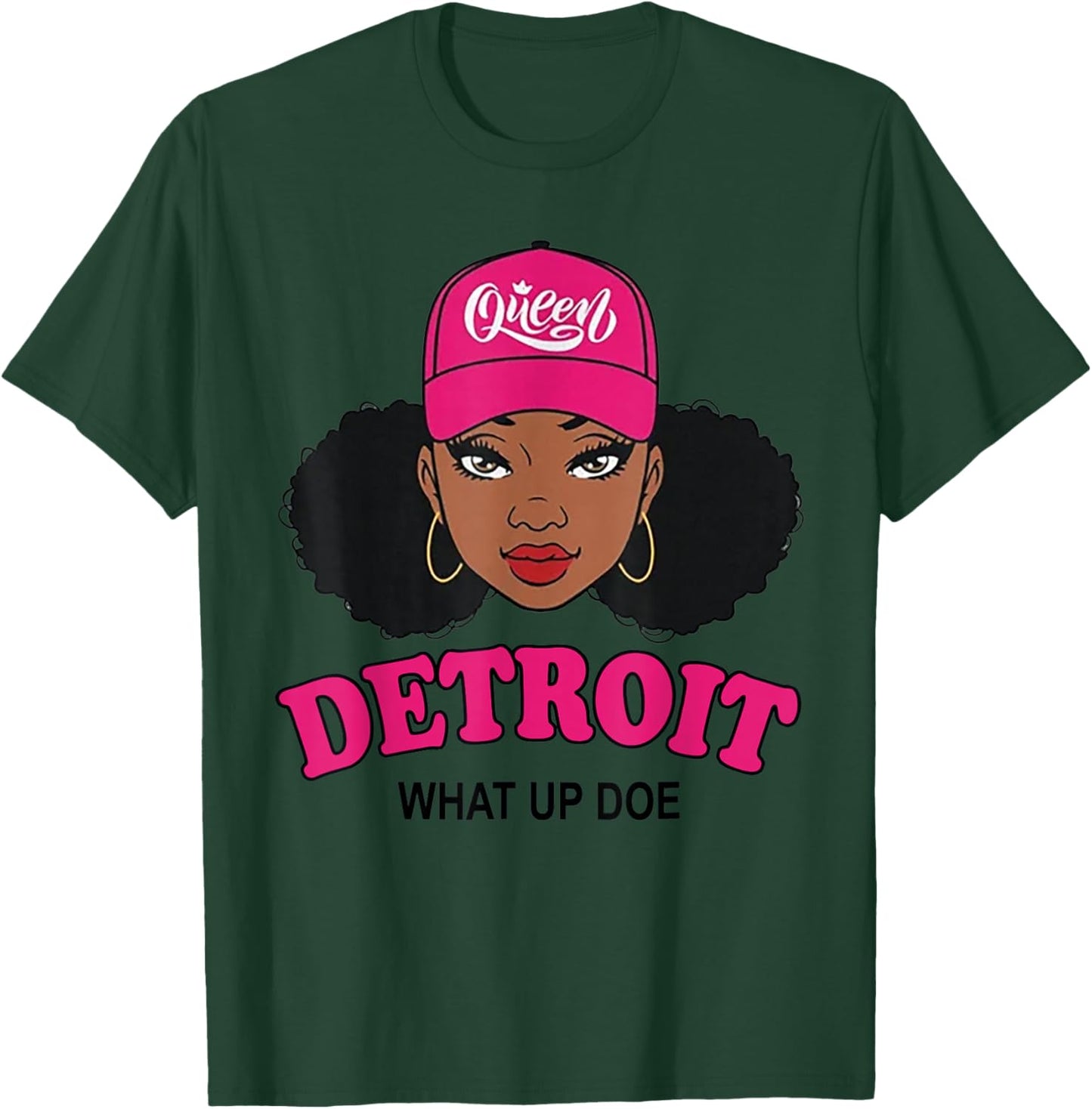 What Up Doe 313 Detroit Melanin Black Afro African American T-Shirt - T-Shirt | Forest