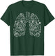 Anatomy Floral Drawing Respiratory Lungs Map Science And Art T-Shirt - T-Shirt | Forest