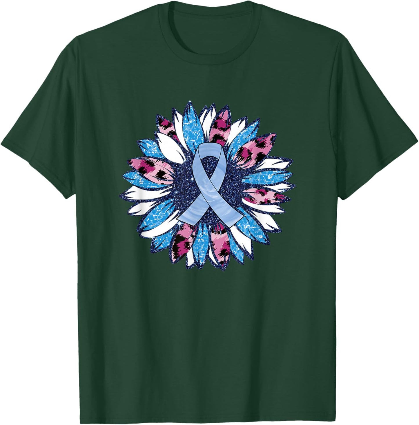 Blue Sunflower Diabetes Awareness Men Women Warrior T-Shirt - T-Shirt | Forest