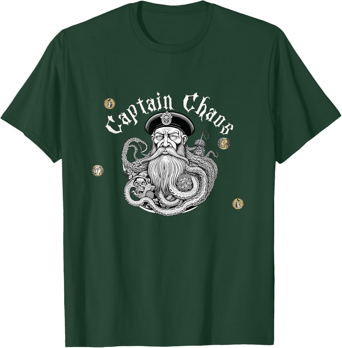 Retro Captain Chaos Casual Comfortable and Funny T-Shirt - T-Shirt | Forest