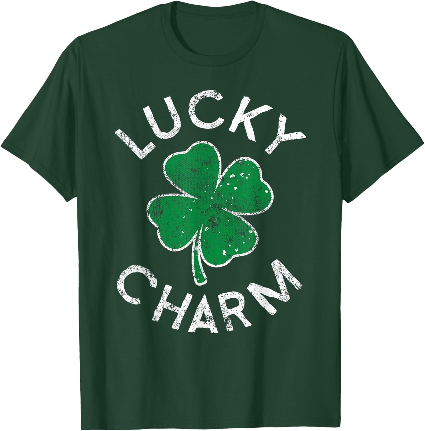 Lucky Charm Clover St. Patrick's Day Distress T-Shirt - T-Shirt | Forest