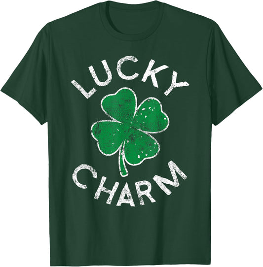 Lucky Charm Clover St. Patrick's Day Distress T-Shirt - T-Shirt | Forest