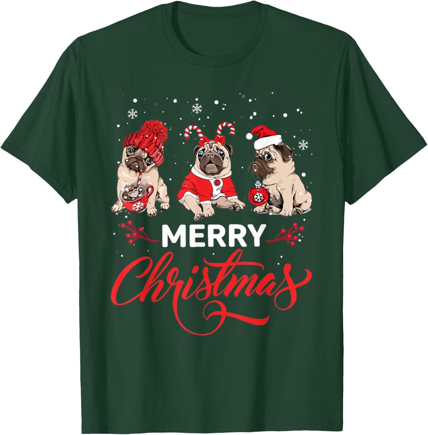Pug Ugly Christmas Sweater Men Kids Dog Lover T-Shirt - T-Shirt | Forest