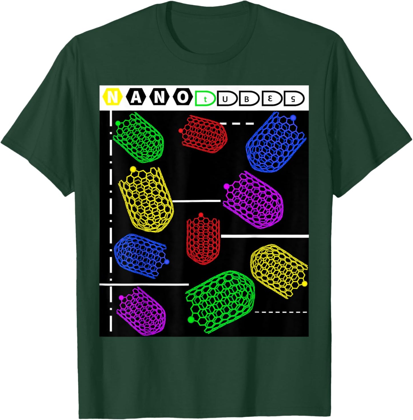Funny Nerdy Forms Nanotubes Chemistry Teacher Geek T-Shirt - T-Shirt | Forest