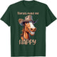 Horses Make Me Happy Funny Hat Wearing Pony T-Shirt - T-Shirt | Forest