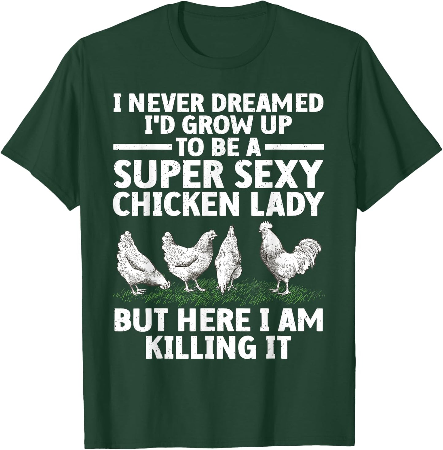 Cool Chicken Lady Art Mom Hen Flock Chicken Farmer T-Shirt - T-Shirt | Forest
