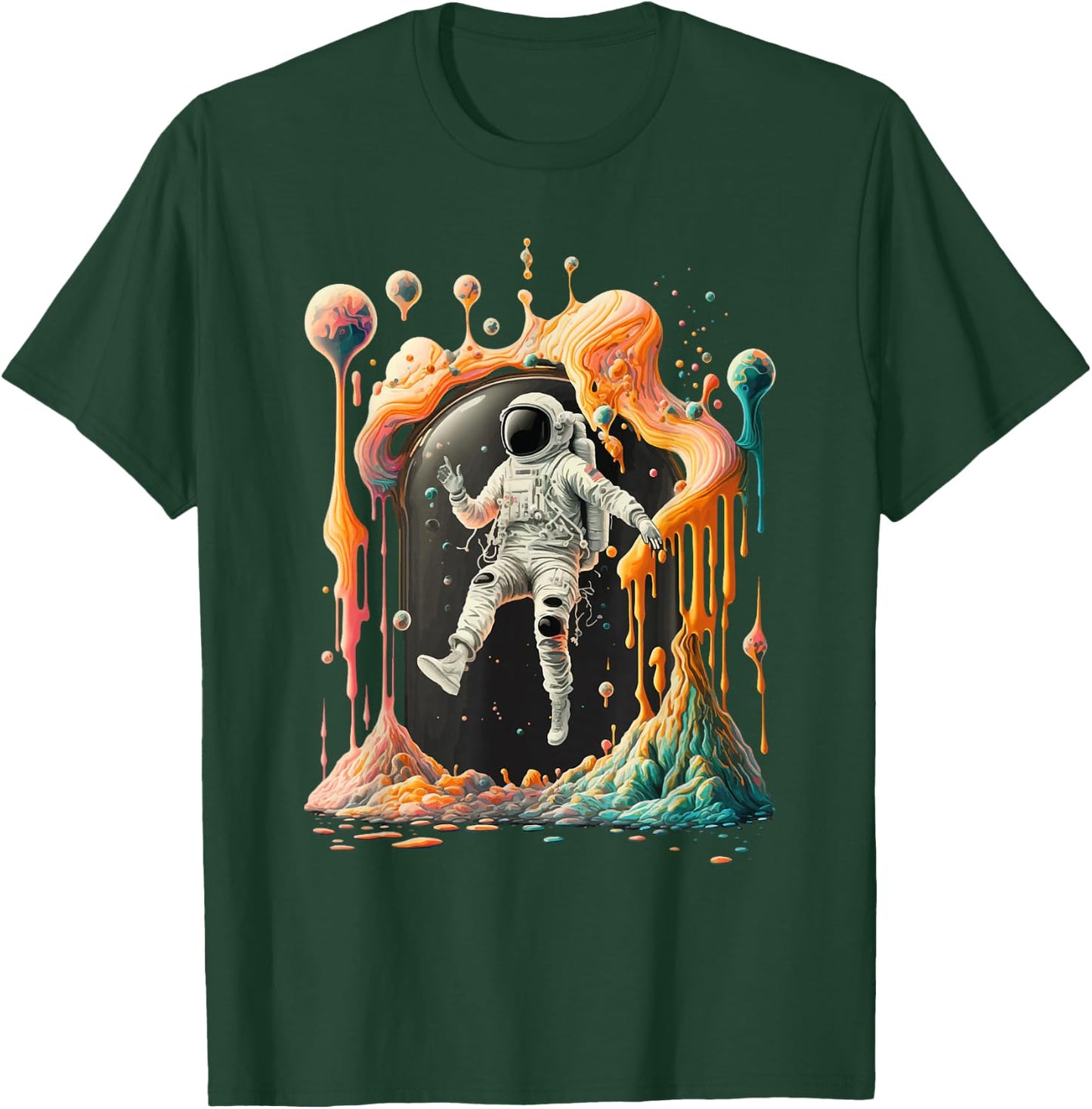Psychedelic Astronaut, Trippy Space Adventure: Graphic T-Shirt - T-Shirt | Forest
