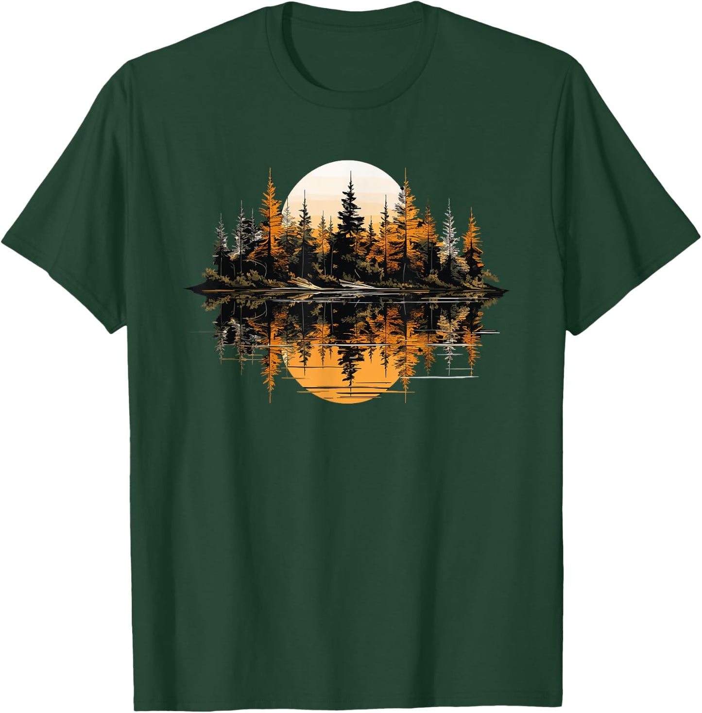 Nature Reflection Forest Trees Outdoor Wildlife T-Shirt - T-Shirt | Forest