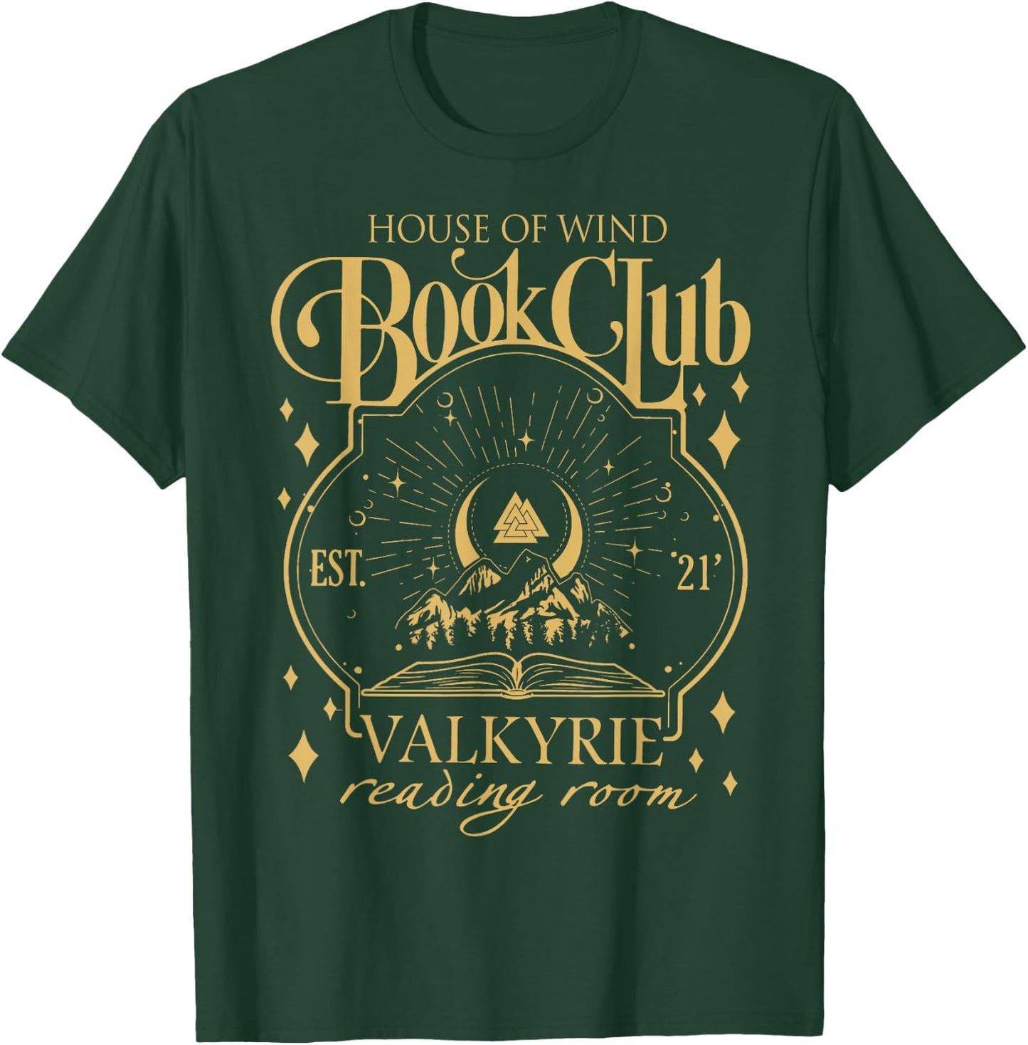 House Of Wind Book Club, Valkyrie Reading Room T-Shirt - T-Shirt | Forest