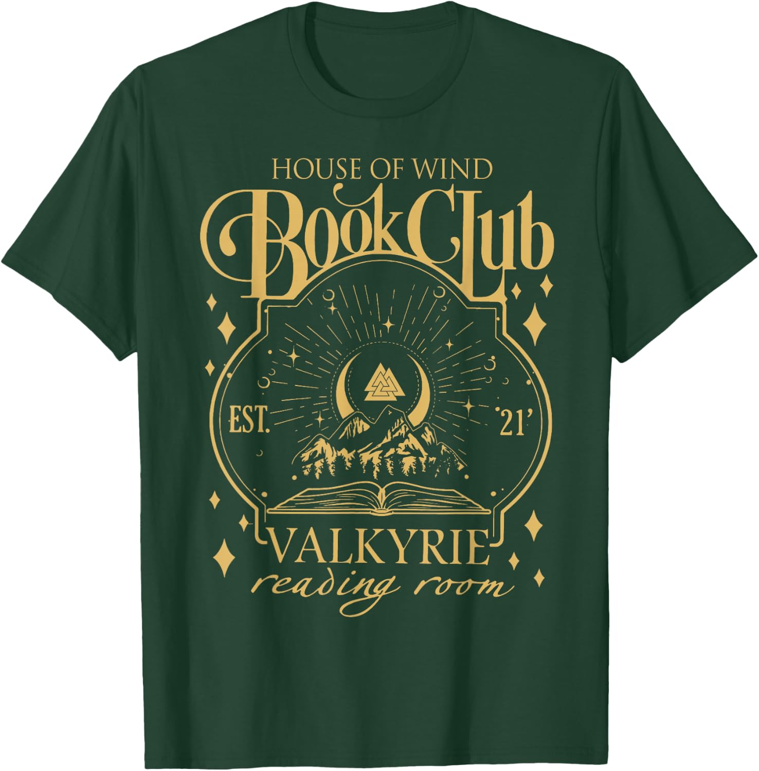 House Of Wind Book Club, Valkyrie Reading Room T-Shirt - T-Shirt | Forest