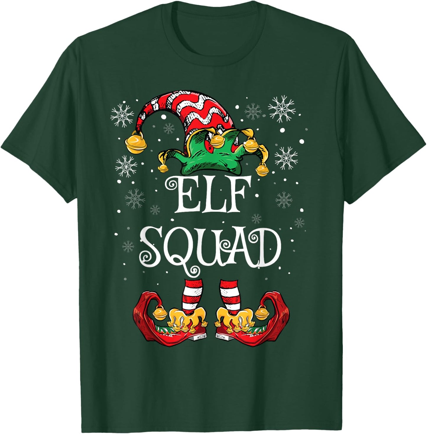 Elf Squad Christmas Family Matching Christmas T-Shirt - T-Shirt | Forest