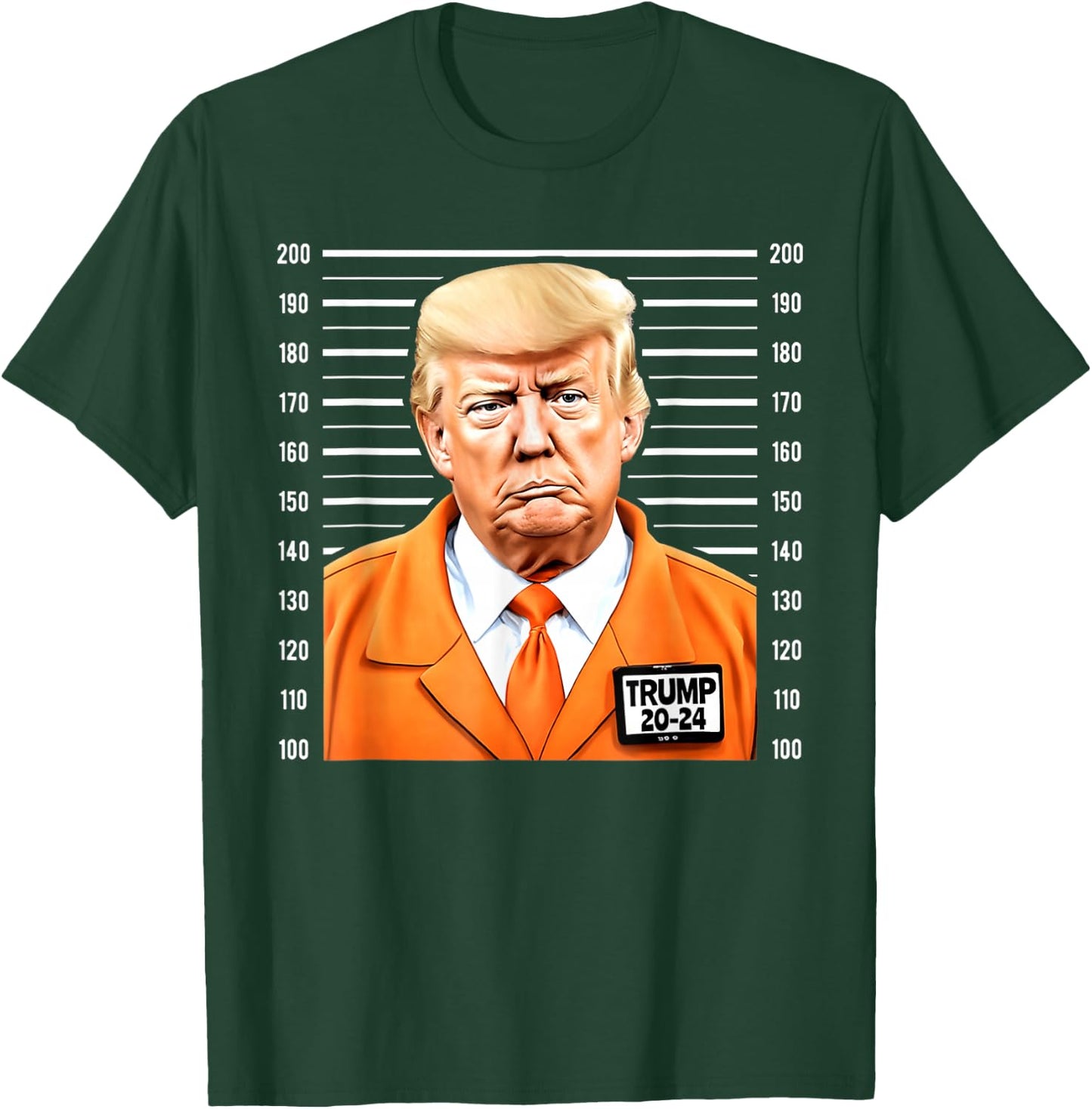 Funny Trump 2024 Mug Shot Orange Jumpsuit Parody Behind Bars T-Shirt - T-Shirt | Forest