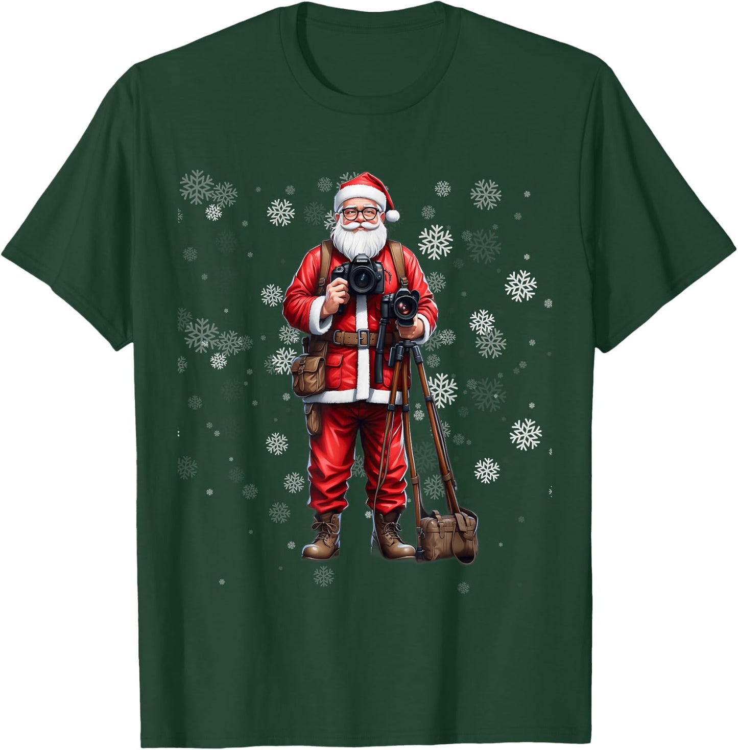 Santa Photographer Funny Holiday Christmas Pajama T-Shirt - T-Shirt | Forest