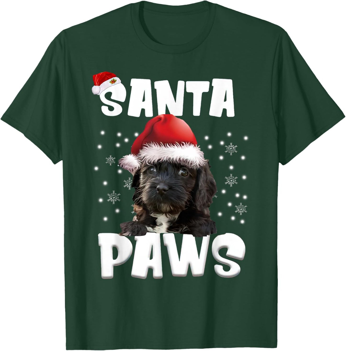 Funny Cockapoo Christmas Lights Tree Dog Lover Xmas T-Shirt - T-Shirt | Forest
