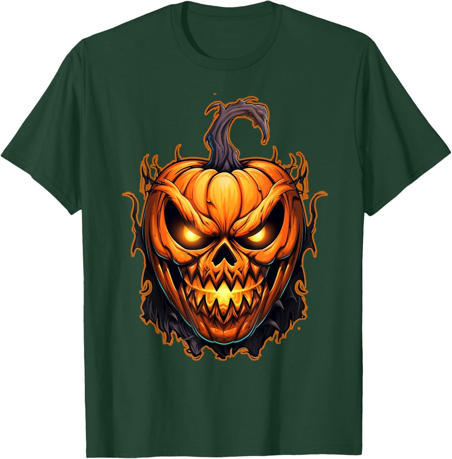 Funny Fall Autumn Halloween Scary Pumpkin lazy Costume T-Shirt - T-Shirt | Forest