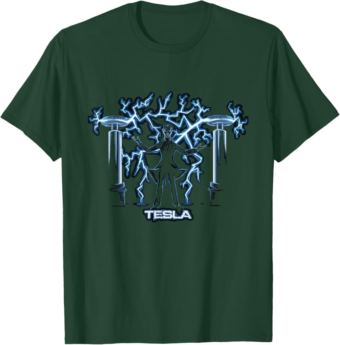 Nikola Tesla, Mad Scientist | Science Engineering T-Shirt - T-Shirt | Forest