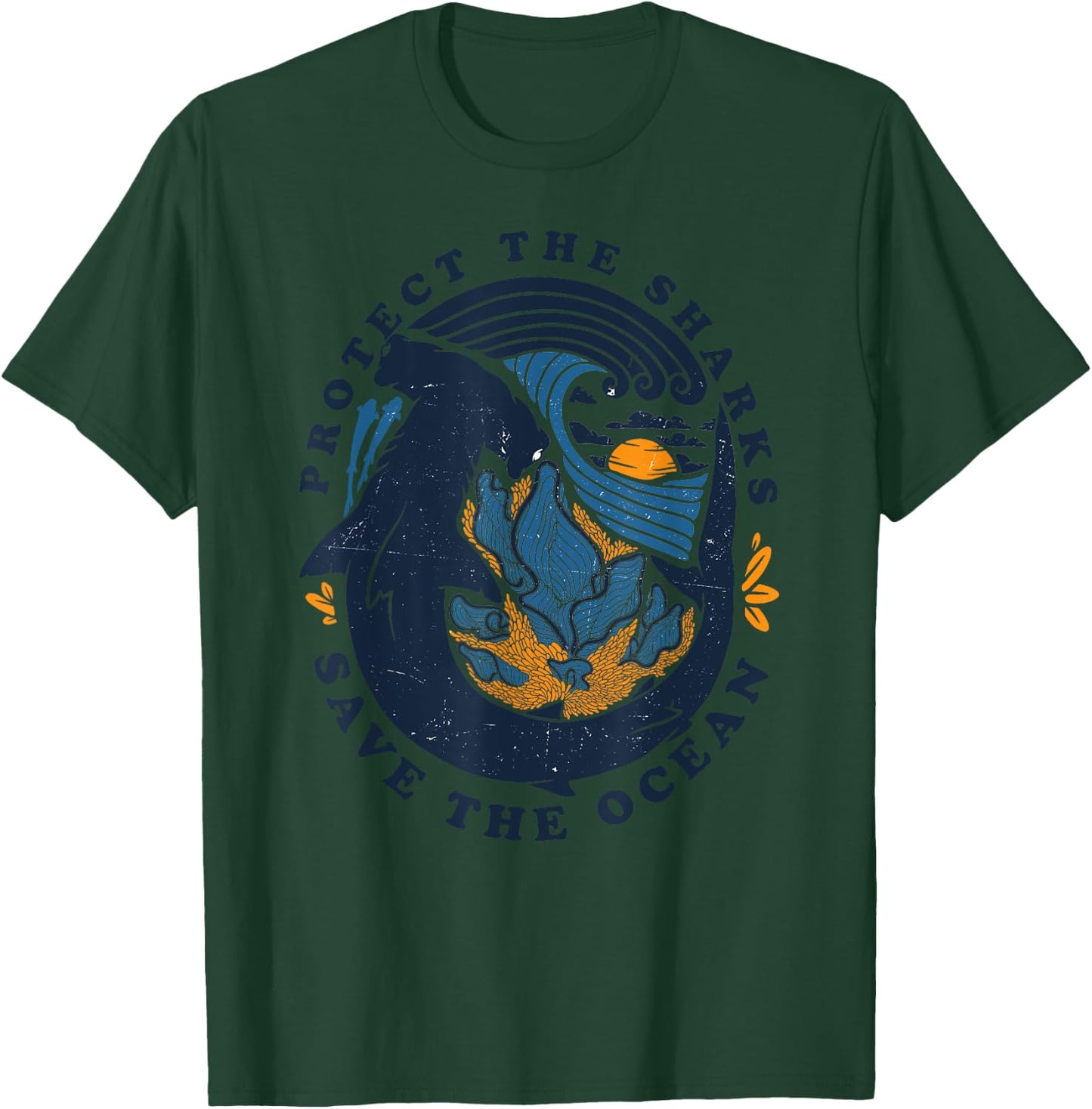 Protect The Shark save the ocean save ocean animals retro T-Shirt - T-Shirt | Forest