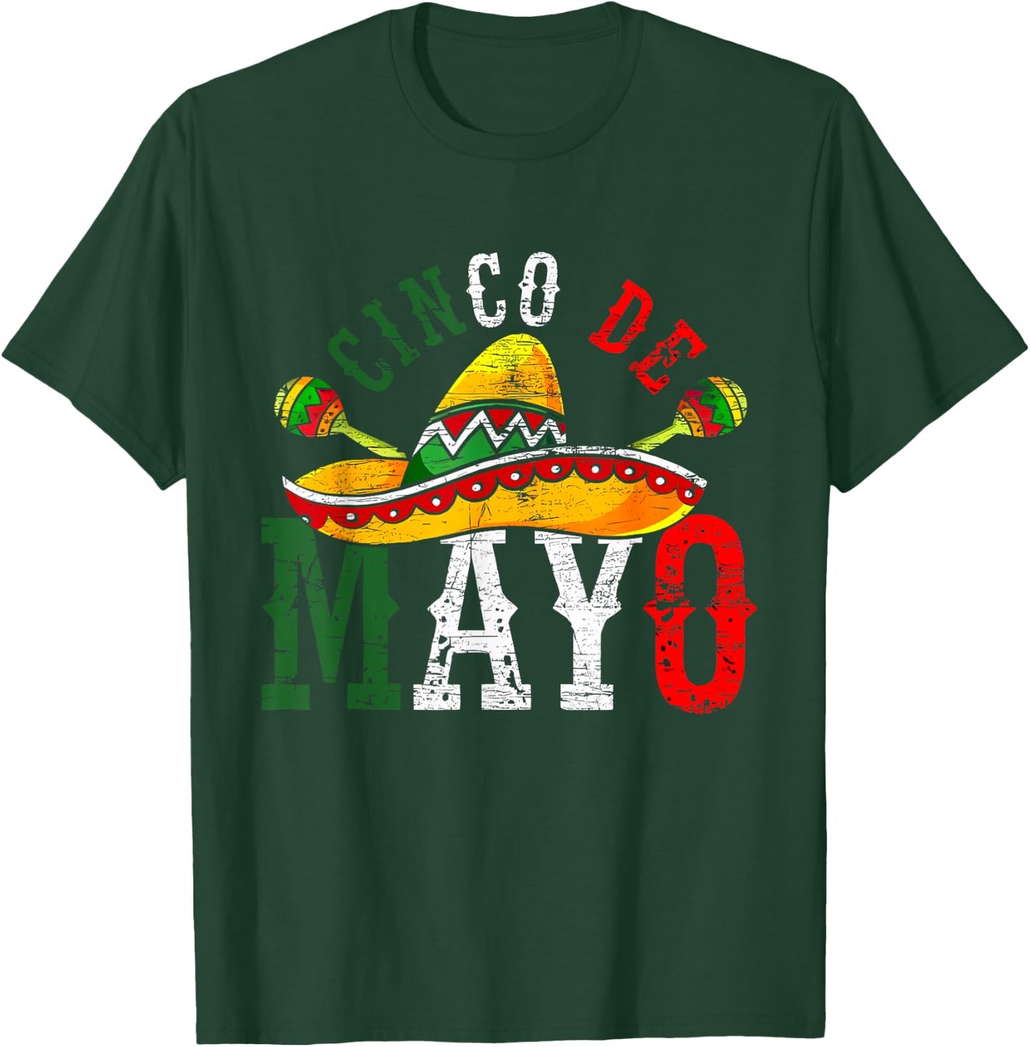 Cinco De Mayo Mexican Lets Fiesta 5 De Mayo Women Men T-Shirt - T-Shirt | Forest
