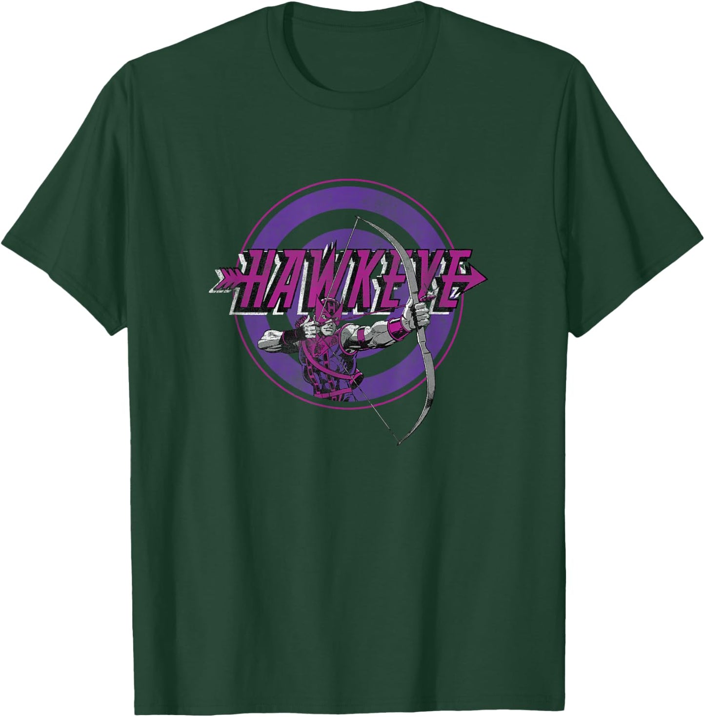 Marvel Comics Retro Classic Hawkeye Bullseye Portrait T-Shirt - T-Shirt | Forest