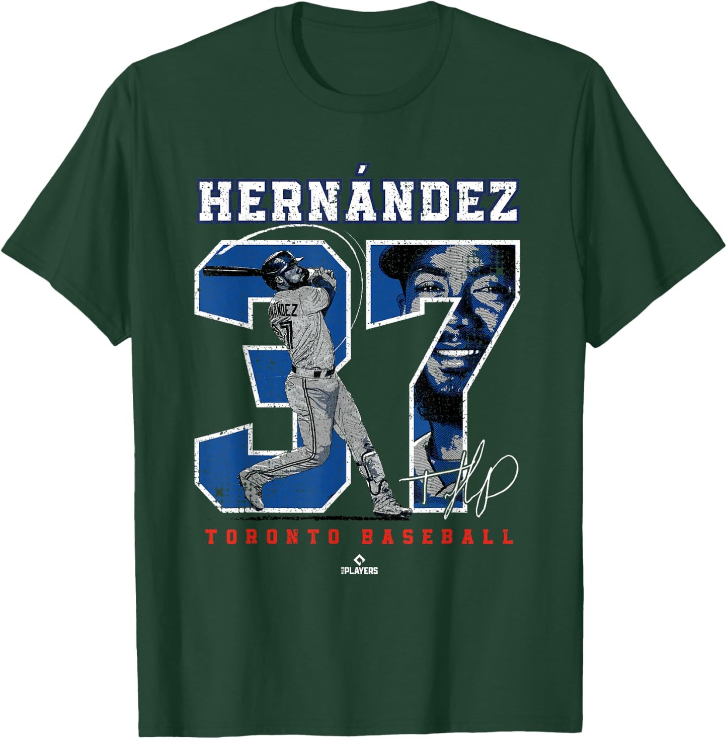 Number and Portrait Teoscar Hernandez Toronto MLBPA T-Shirt - T-Shirt | Forest