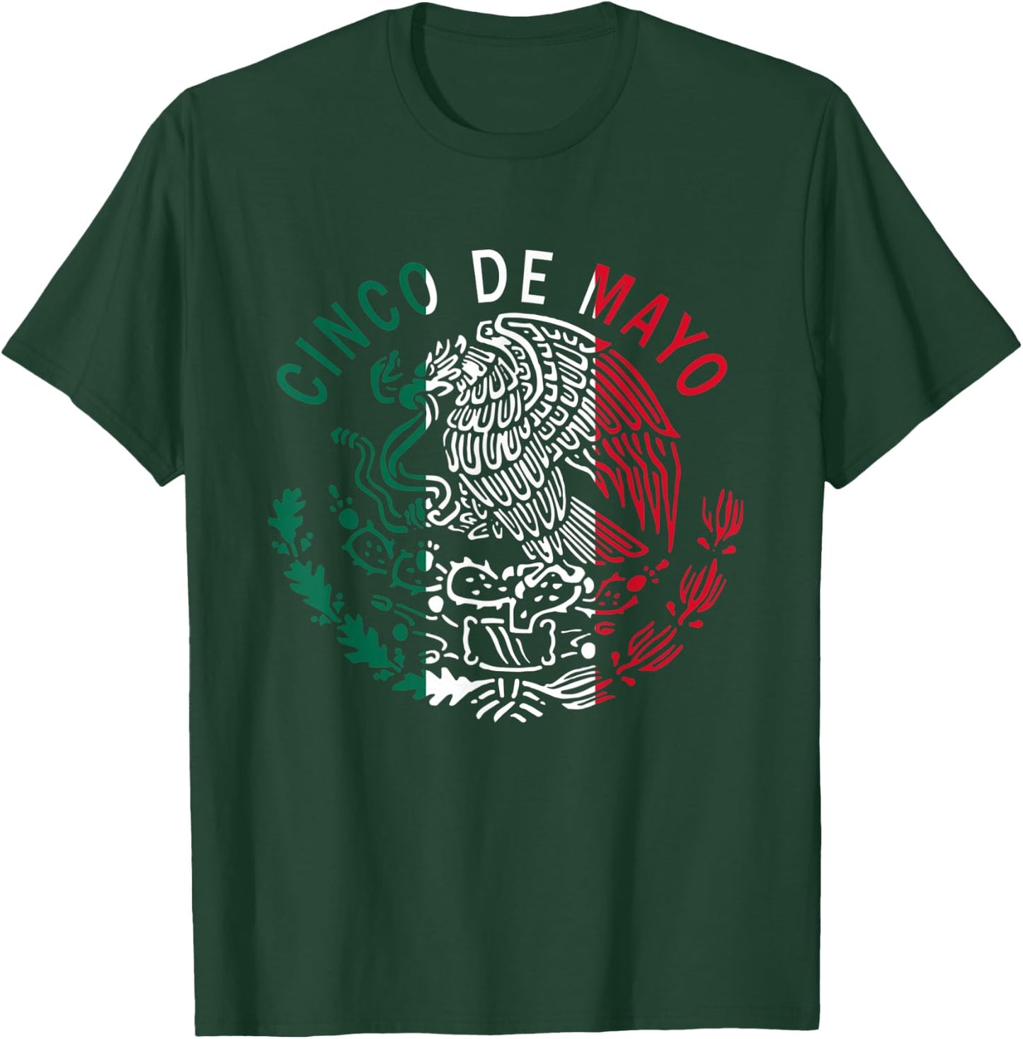 Cinco De Mayo Mexico Flag, Eagle, Cactus T-Shirt - T-Shirt | Forest