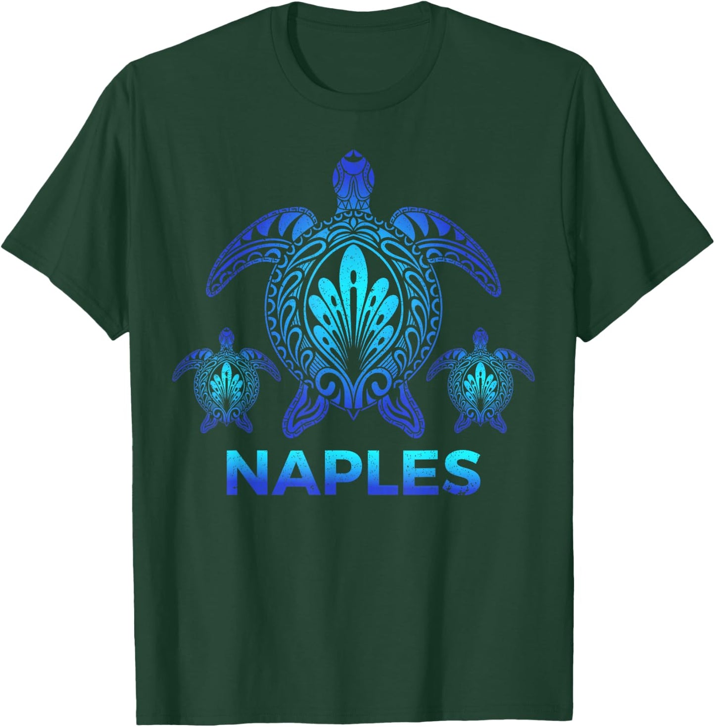 Vintage Naples Florida FL Ocean Blue Sea Turtle Souvenirs T-Shirt - T-Shirt | Forest