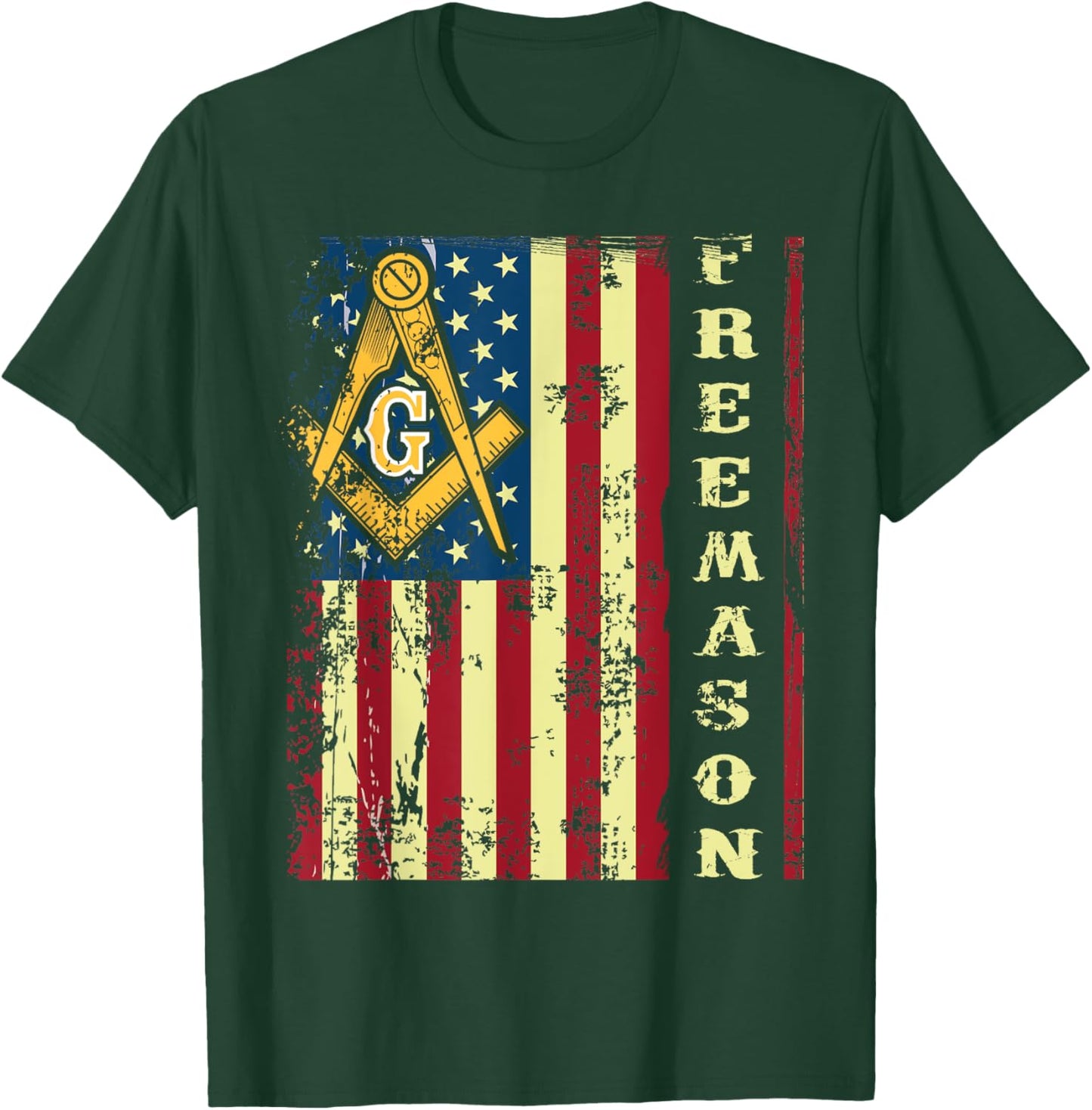 Freemason US Flag 4th of July Independence Parents' Day T-Shirt - T-Shirt | Forest