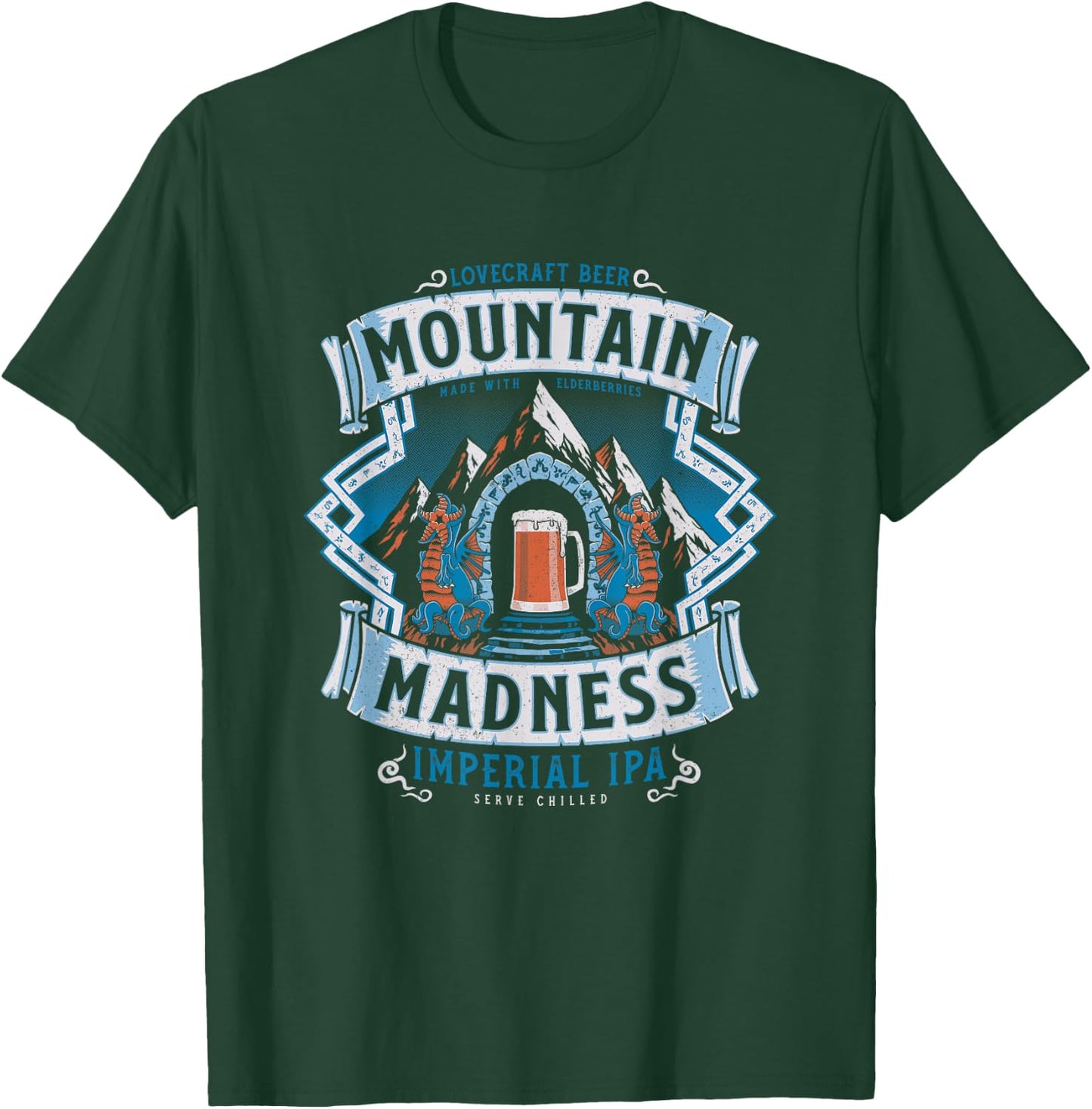 Mountain of Madness - A Vintage Distressed Horror Lovecraft T-Shirt - T-Shirt | Forest