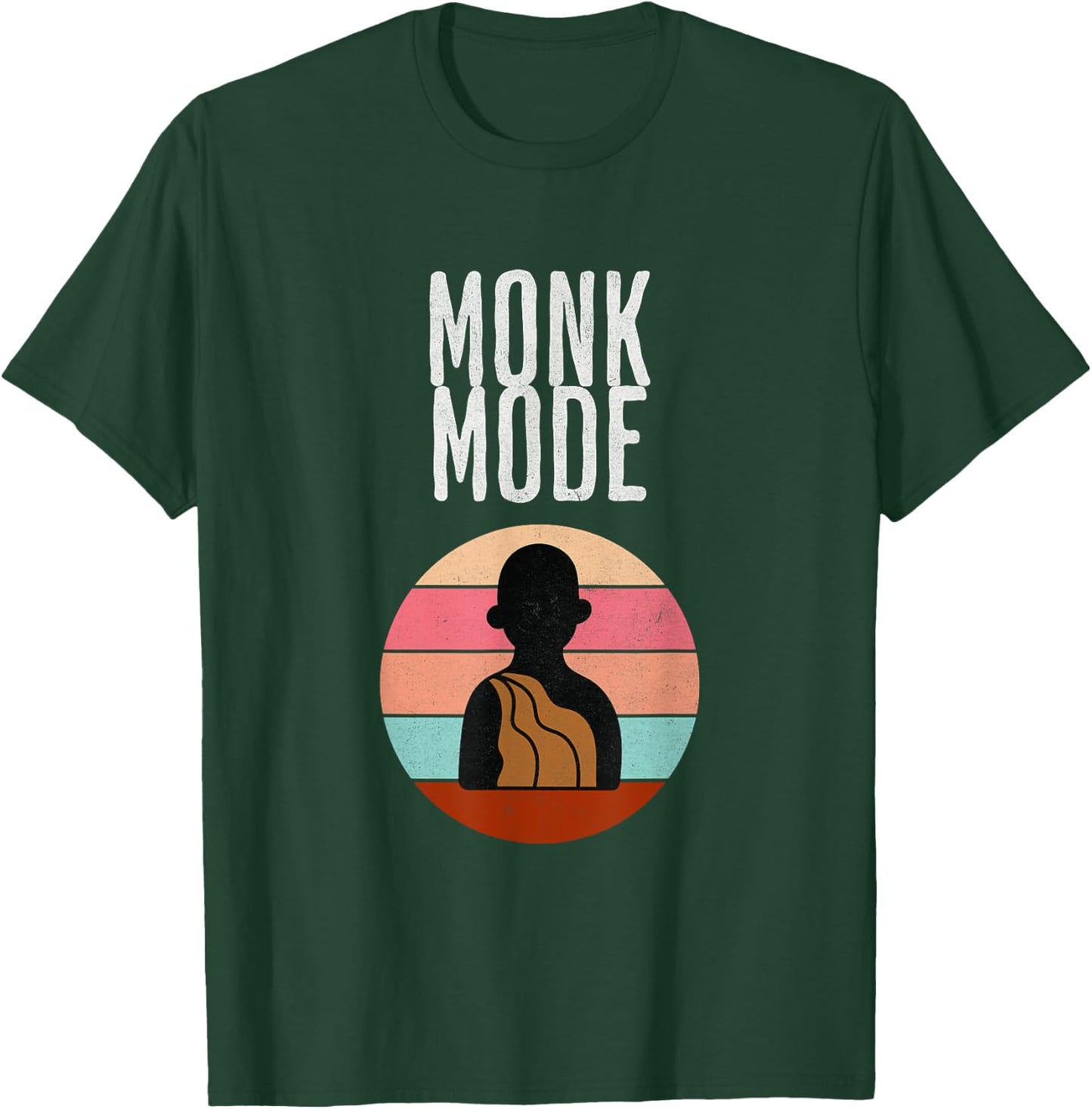 Monk Mode, Zen and yoga, meditation,Buddhist, retro T-Shirt - T-Shirt | Forest