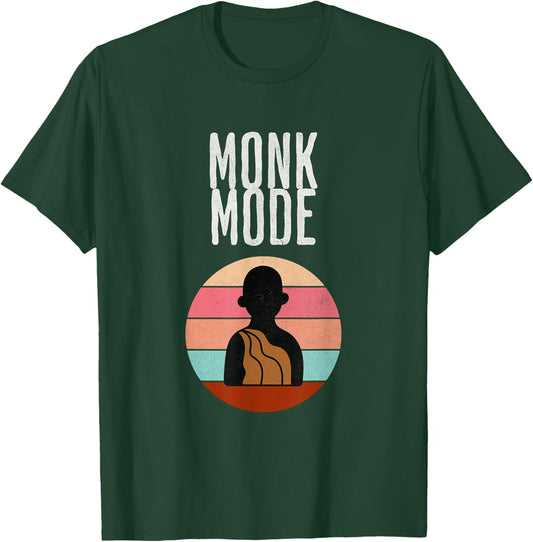 Monk Mode, Zen and yoga, meditation,Buddhist, retro T-Shirt - T-Shirt | Forest