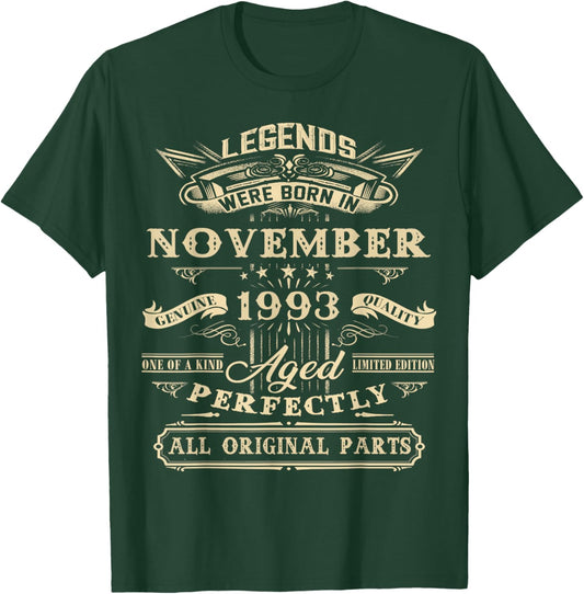 Legend Born In November 1993 30th Birthday 30 Years Old T-Shirt - T-Shirt | Forest
