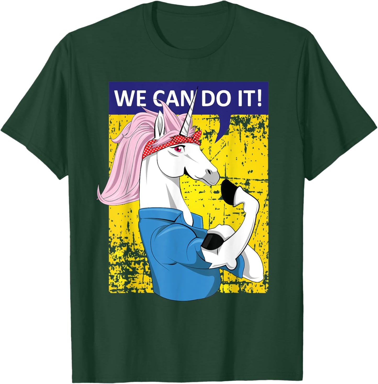 We can do it Rosie the Riveter Unicorn Gifts T-Shirt - T-Shirt | Forest
