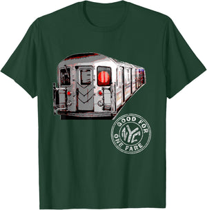 NYC Subway Train Car Retro New York City Subway Token T-Shirt - T-Shirt | Forest