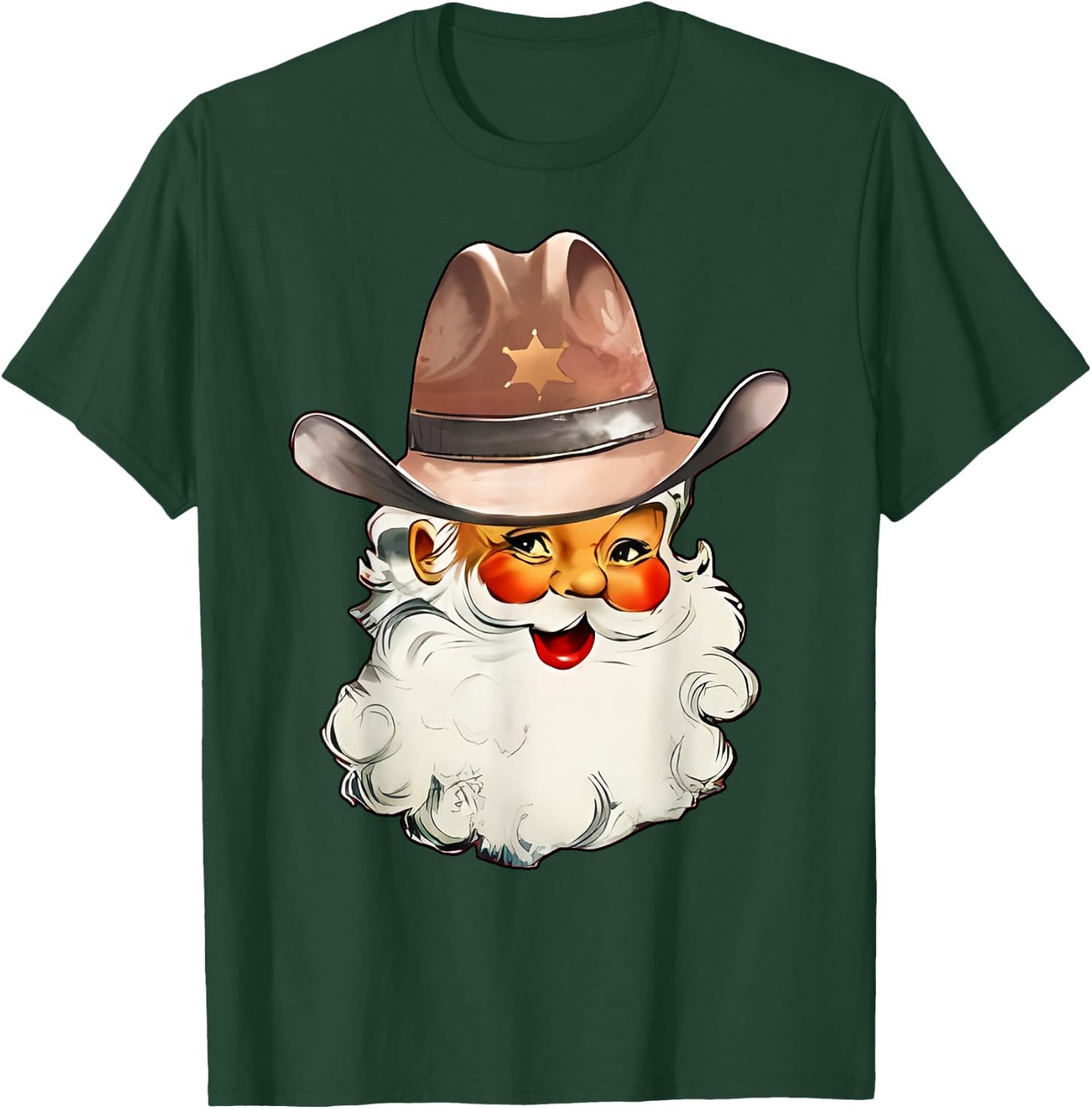 Santa Cowboy Cowgirl Western Howdy Christmas T-Shirt - T-Shirt | Forest