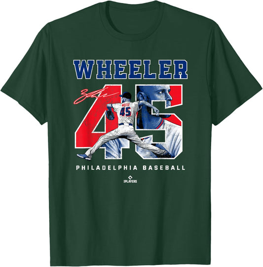 BallPark MVP Number and Portrait Zack Wheeler Philadelphia MLBPA T-Shirt - T-Shirt | Forest