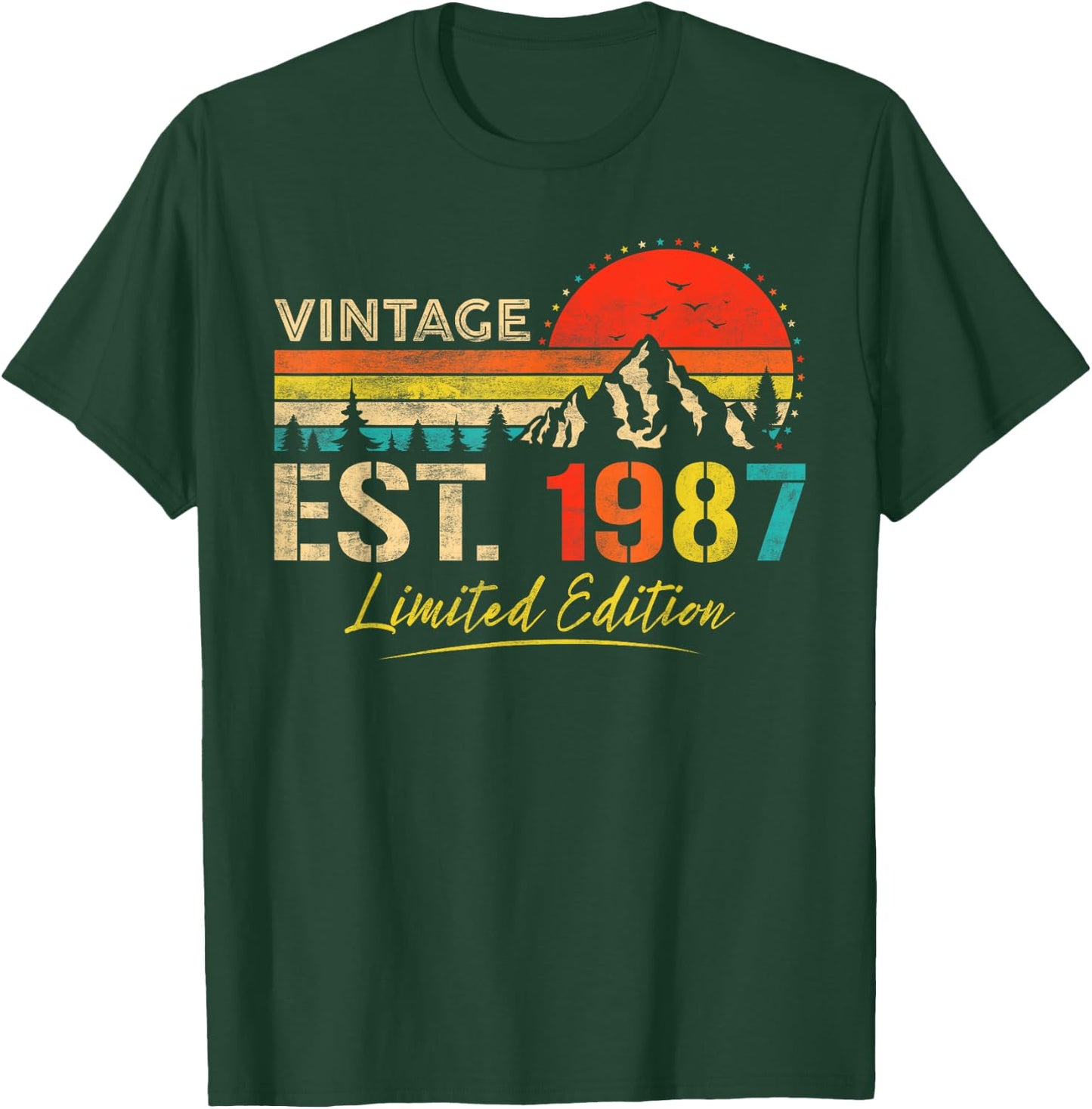 Vintage Est 1987 Limited Edition Classic 1987 Men and Women T-Shirt - T-Shirt | Forest