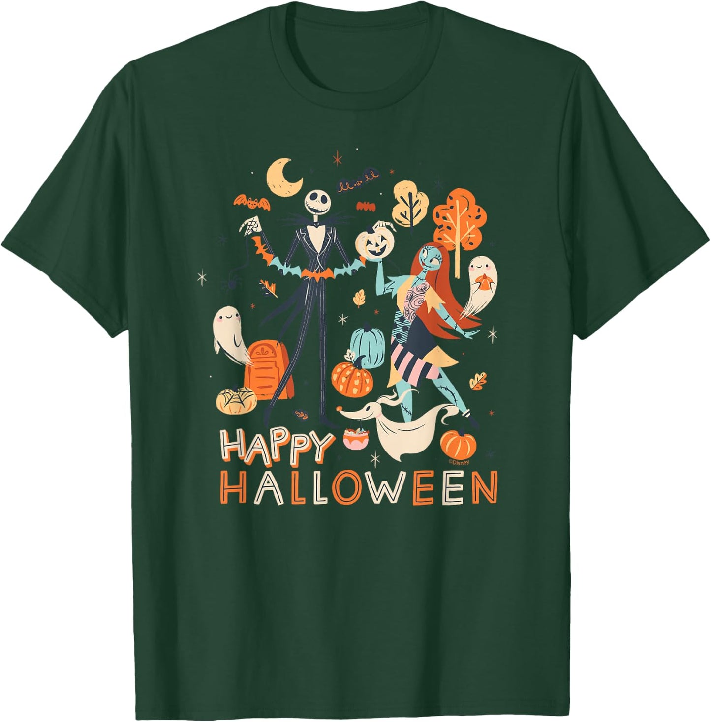 Disney The Nightmare Before Christmas Jack & Sally Halloween T-Shirt - T-Shirt | Forest