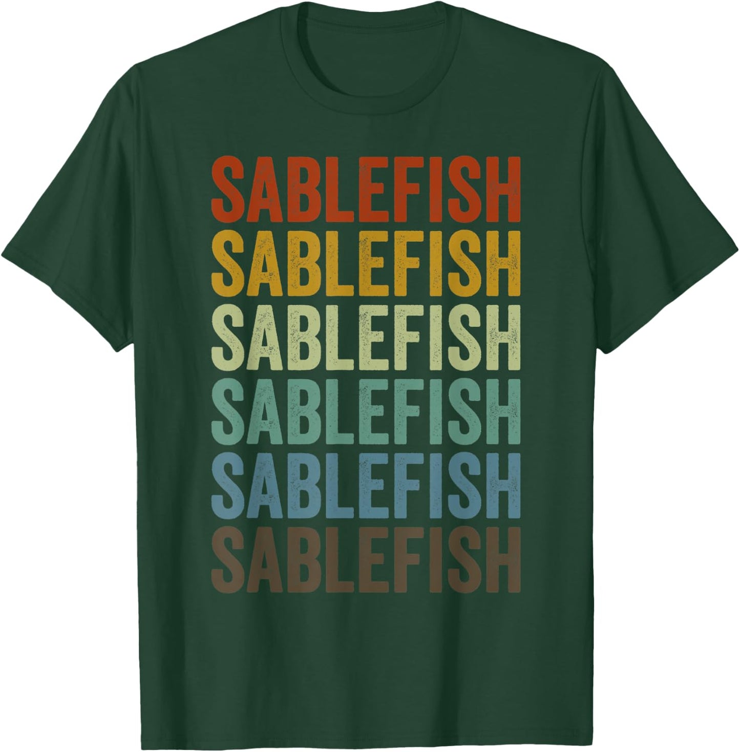 Sablefish Fish Retro T-Shirt - T-Shirt | Forest
